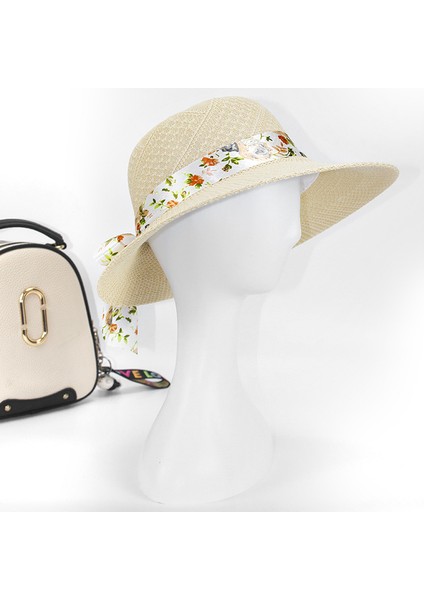 Kadınlar Için Yeni Yaz Güneş Şapkası Katlanabilir Büyük Siperlikli Güneş Şapkası Çiçekli Moda Güneş Koruması ve Uv Koruması Güneş Şapkası (Yurt Dışından)