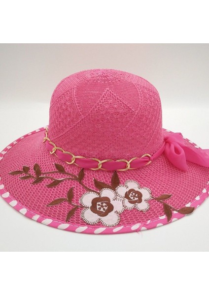 Kadınlar Için Yeni Yaz Güneş Şapkası Katlanabilir Büyük Siperlikli Güneş Şapkası Çiçekli Moda Güneş Koruması ve Uv Koruması Güneş Şapkası (Yurt Dışından)