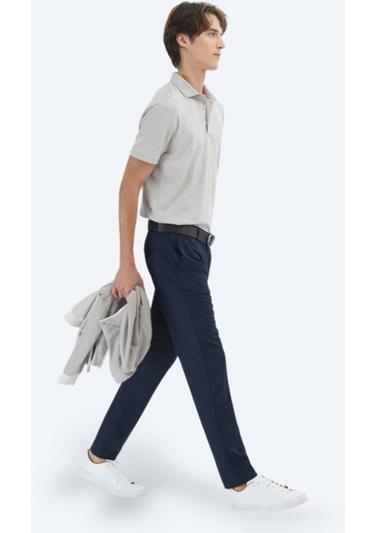 Lacivert Dokuma Casual Pantolon modelleri