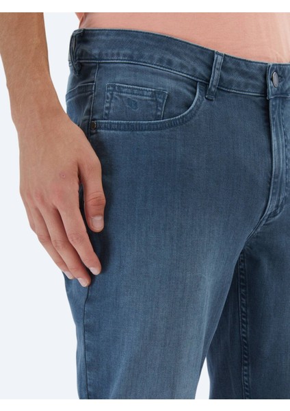 Koyu Petrol Slim Fit Denim Pamuk Karışımlı Pantolon modelleri