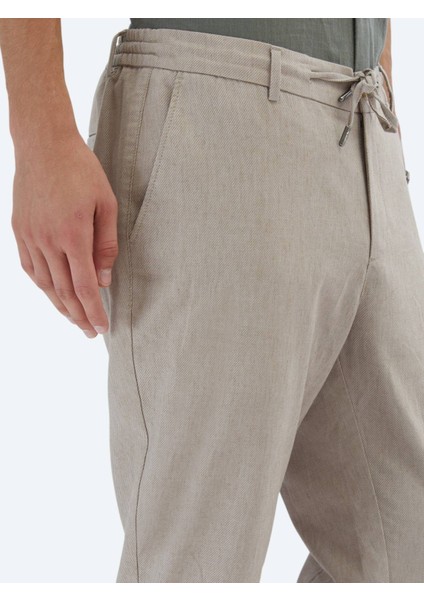 Haki Düz Dokuma Jogging Fit Casual Pamuk Karışımlı Pantolon