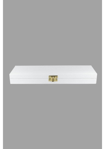 Beyaz Renk Deri Menteşeli Tesbih Kutusu