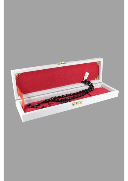 Beyaz Renk Deri Menteşeli Tesbih Kutusu fırsatları