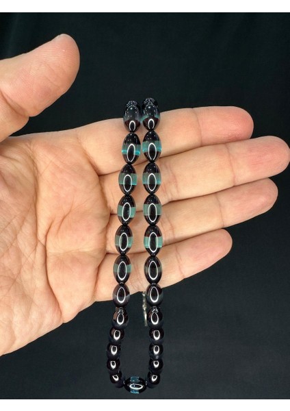 Bordo Mavi Sürmeli Uçak Camı Tesbih Beyzi Kesim 12MMX7MM T-764 modelleri