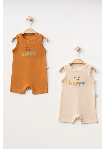 Happy Baskılı 2'li Penye Tulum 1014