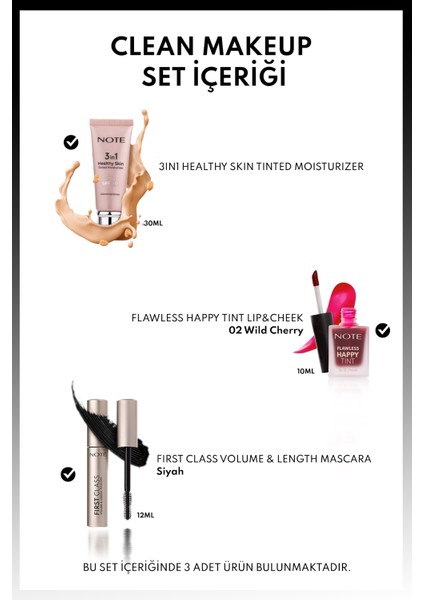 Clean Makeup 3'Lü Makyaj Seti