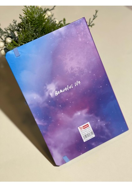 Hologramlı Eyfel Kulesi Desenli Sert Kapak Lastikli Çizgili Defter 14X20CM 80 Yaprak