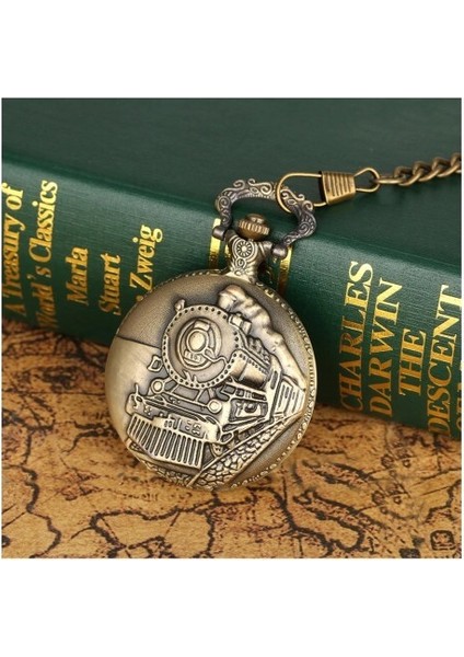 Tren Temalı Köstekli Saat