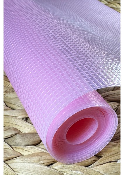 Kaymaz Dolap İçi Çekmece Raf Örtüsü Kaydırmaz Mutfak Buzdolabı Kaydırmaz Pembe 45X200