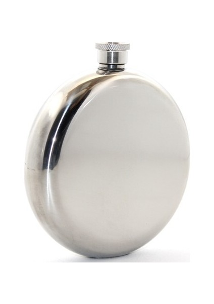 Paslanmaz Çelik Yuvarlak 8 Oz Tekli Matara Çelik Renk