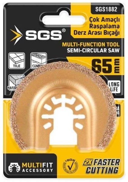 1882 Multı-Tools Kesici ve Raspalama Derz Arası Temizleme Karbür 65 mm