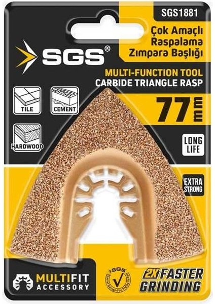 1881 Multı-Tools Kesici ve Raspalama Zımpara Başlığı Karbür 77 mm