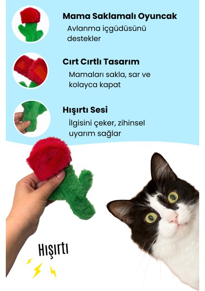 2'Li Kedi Oyuncak Seti Mama Saklamalı Peluş Gül Ve Catnipli Hışırtı Sesi Çıkaran Peluş Şişe modelleri