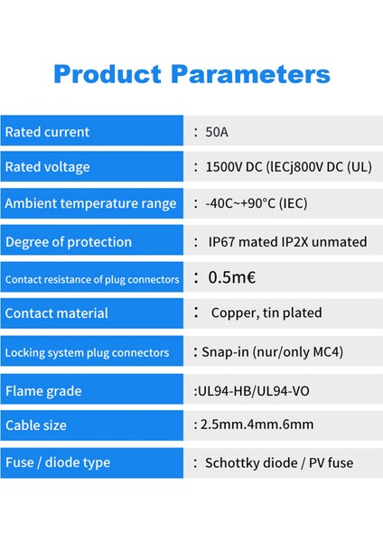 4'e 1 Güneş Pv Konnektörü 1500V 50A 2t 3t 4t 5t 6t Dal Paralel Bağlantı IP67 Elektrik Pv Paneli Kablo Konnektörü (Yurt Dışından)