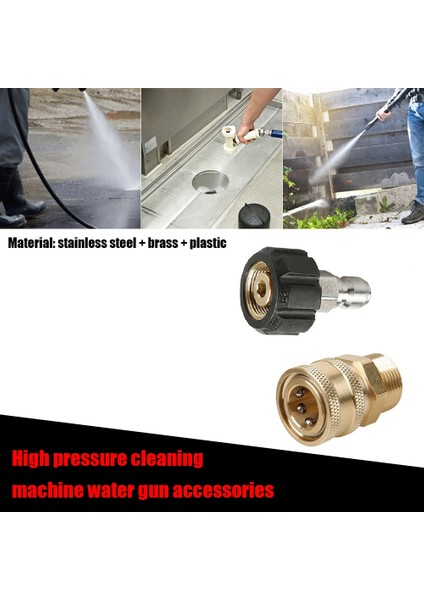 Basınçlı Yıkama Adaptörü Seti Hızlı Bağlantı Kiti Metrik M22 14MM 3/8 Inç Dişi Döner M22 Erkek Bağlantı 5000PSI (Yurt Dışından)