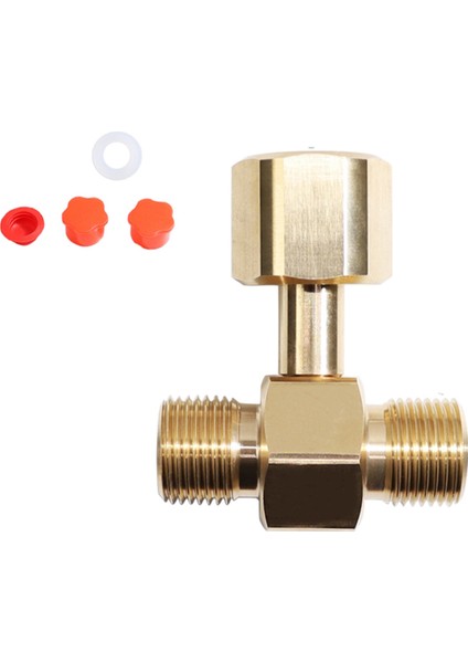 Co2 Tankı Adaptörü, Soda Silindiri Pirinç Co2 Silindiri Tankı W21.8-14 Adaptör Dönüştürücü T Adaptörü T-Adaptör 1 Ila 2 W21.8-14 (Yurt Dışından)