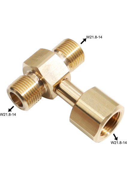 Co2 Tankı Adaptörü, Soda Silindiri Pirinç Co2 Silindiri Tankı W21.8-14 Adaptör Dönüştürücü T Adaptörü T-Adaptör 1 Ila 2 W21.8-14 (Yurt Dışından)