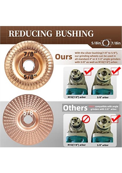 5 Adet Ahşap Oyma Disk Seti ve Evrensel Öğütücü Anahtarı Ahşap Şekillendirme Diski Öğütücü Için 4 Inç Veya 4 1/2 Inç Açılı Taşlama (Yurt Dışından) modelleri