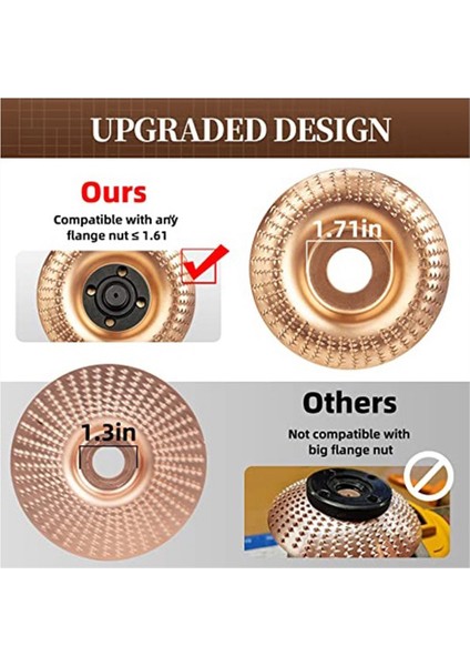 5 Adet Ahşap Oyma Disk Seti ve Evrensel Öğütücü Anahtarı Ahşap Şekillendirme Diski Öğütücü Için 4 Inç Veya 4 1/2 Inç Açılı Taşlama (Yurt Dışından) fırsatları