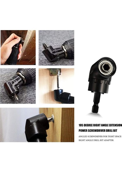 3 Adet 1/4 Inç 3/8 Inç 1/2 Inç Darbeli Matkap Soket Adaptörü Uzatma Seti + 105° Dik Açı Matkap Ucu Uzatma Adaptörü (Yurt Dışından)