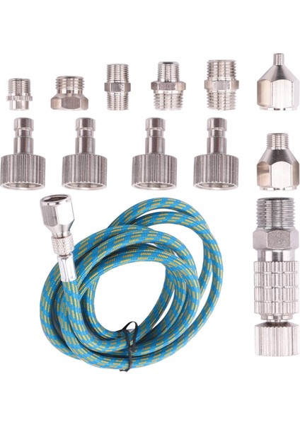 Airbrush Adaptör Seti, Hızlı Çıkarılan Airbrush Adaptör Kiti, Naylon Örgülü Hava Hortumu, Hava Kompresörü ve Airbrush Hortumu Için (Yurt Dışından)