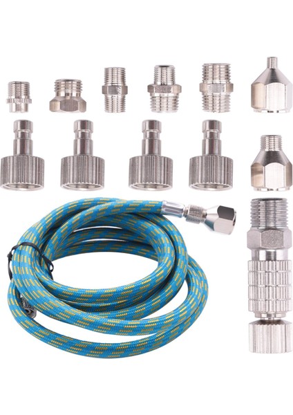 Airbrush Adaptör Seti, Hızlı Çıkarılan Airbrush Adaptör Kiti, Naylon Örgülü Hava Hortumu, Hava Kompresörü ve Airbrush Hortumu Için (Yurt Dışından)