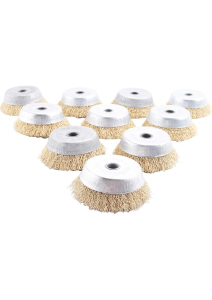 10 Adet 80MM Büyük Çaplı Taşlama, Pas ve Çapak Alma Tel Fırça Açı Taşlama Makinesi Kase Tipi Tel Tekerlek (Yurt Dışından)