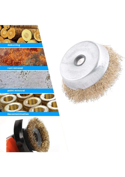 10 Adet 80MM Büyük Çaplı Taşlama, Pas ve Çapak Alma Tel Fırça Açı Taşlama Makinesi Kase Tipi Tel Tekerlek (Yurt Dışından)