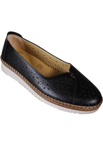 Yazkış Kadın Siyah Krem Cilt Comfort Taban Günlük Babet