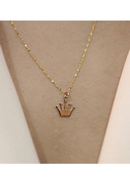 14 Ayar Altın Taç Kolye