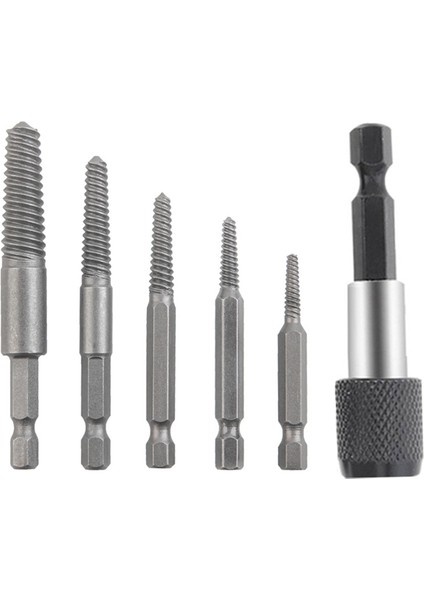 6 Adet Vida Extractor Merkezi Matkap Uçları Kılavuz Seti Kırık Hasarlı Cıvata Sökücü Hex Shank ve Kırık El Aleti Için Anahtar (Yurt Dışından)
