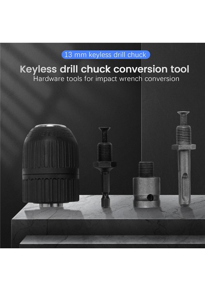 4 Adet Anahtarsız Matkap Aynası Dönüşüm Araçları, 13MM Anahtarsız Matkap Aynası, Darbeli Anahtar Dönüşüm Donanım Araçları Için Kullanılır (Yurt Dışından) indirimleri