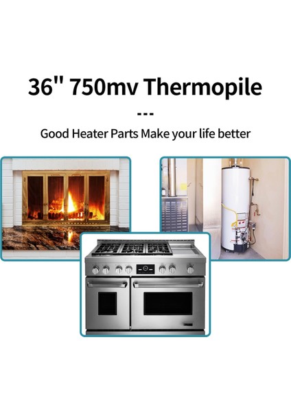 36IN 750MV Termokupl Heat Glo Heatilator'a Uygun, 750℃ Milivolt Termokupl Şömine Parçaları Q313A Için Değiştirilebilir, 3 Adet (Yurt Dışından) indirimleri