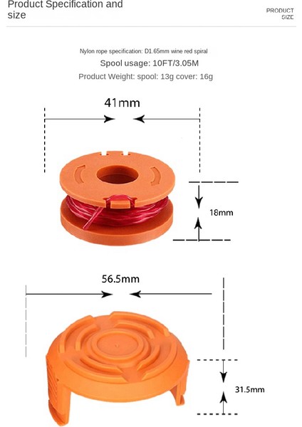 Worx WA0010/WA6531 Makara Biçme Kafası Biçme Hattı Kapağı Çim Halat Makarasını Değiştirmek Için 6 Adet (Yurt Dışından) modelleri