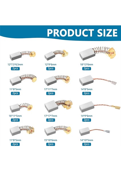 24 Adet Elektrikli Motor Fırçaları Karbon Fırçaları Elektrikli Alet Yedek Parçası Onarım Elektrikli Alet Için 12 Farklı Boyut (Yurt Dışından) fırsatları