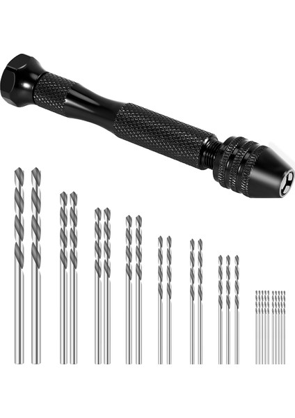 El Büküm Matkap Uçları Seti, Dıy Hassas Pim Mengene Modeli Mini El Spiral Matkap, 25 Adet 0,3 mm Ila 3,0 mm Mikro Matkap Uçları (Siyah) (Yurt Dışından) fiyatları
