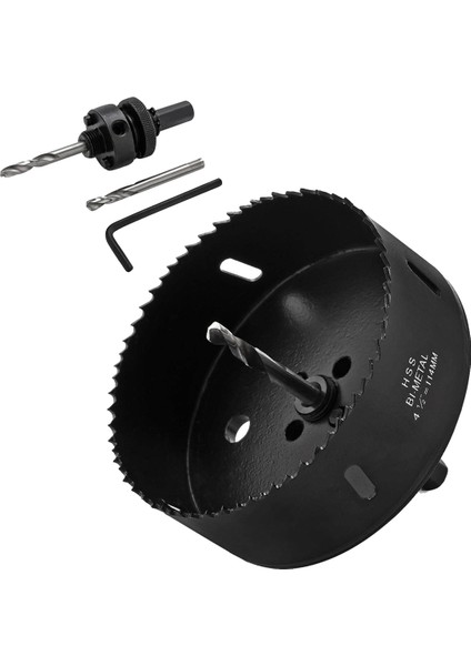 4,5 Inç / 114MM Delik Testere Ağır Hizmet Tipi Bi-Metal Hss Delik Testereleri, Cornhole Levhalar, Kontrplak, Demir Masa, Akrilik Için (Yurt Dışından)