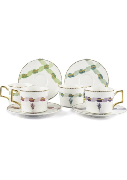 Lavender 2'li Kahve Fincan Set 120 cc Sofra Mutfak Porselen Rastgele Renk fiyatları