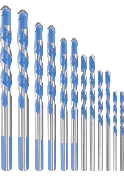 12 Adet Duvar Matkap Uçları Seti 3mm Ila 12MM Karbür Büküm Uçları Duvar, Tuğla, Çimento, Beton, Cam, Ahşap) Endüstriyel Mukavemetli Karbür Var (Yurt Dışından)