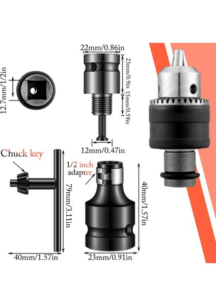 6 Adet Kapasiteli Matkap Ucu Seti 1,5-13 mm Matkap Ucu Dönüştürücü 1/2-20UNF Montajlı Darbeli Sürücü Uçları Mandren Matkap Ucu (Yurt Dışından)
