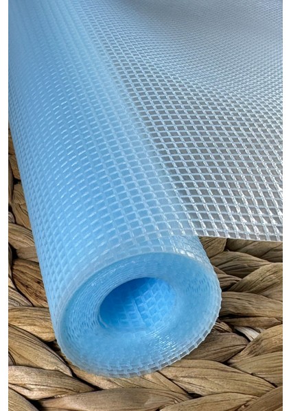 Kaymaz Dolap İçi Çekmece Raf Örtüsü Kaydırmaz Mutfak Buzdolabı Kaydırmaz Mavi 45X300