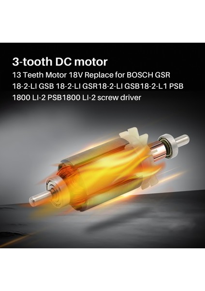 13 Diş Motor 18 V Bosch Gsr 18-2-Lı Gsb 18-2-Lı GSR18-2-LI GSB18-2-L1 Psb 1800 Lı-2 PSB1800 Tornavida Için Değiştirin (Yurt Dışından) modelleri