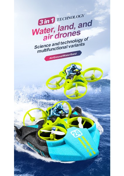 Deniz, Kara ve Hava 3'ü 1 Arada Rc Uçak Çocuk Helikopter Akrobasi Araba Çocuk Oyuncak (Yurt Dışından)