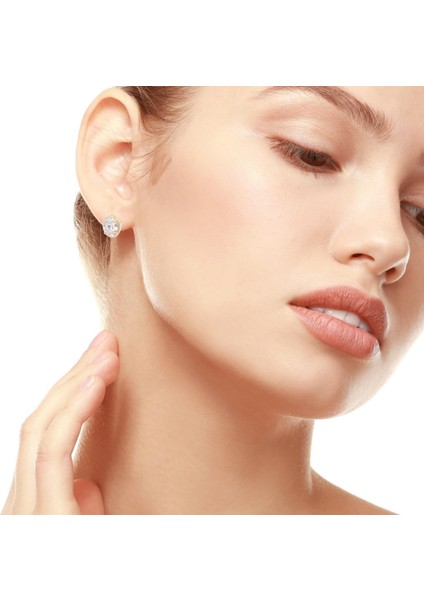 Zirkon Oval Taşlı Dört Tırnaklı Çerçeve Içi Şık Tek Taş Yeşil Altın Küpe fırsatları