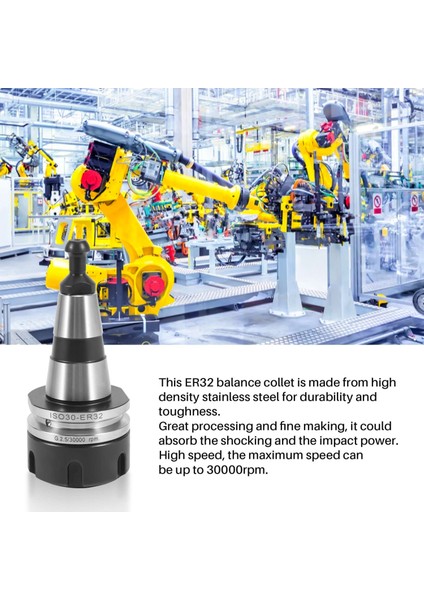 Denge Aynası ISO30 ER32 50L Denge Collet Torna Aynası G2.5 30000RPM Cnc Takım Tutucu Paslanmaz Çelik (Yurt Dışından)