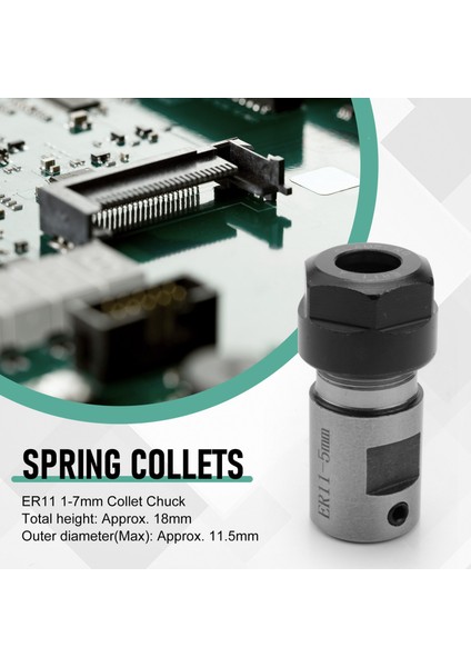 ER11A 5mm Motor Şaft Tutucu Uzatma Çubuğu ile 7 Adet ER11 1-7mm Yaylı Pensler (Yurt Dışından) fırsatları
