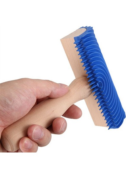 Ahşap Rulo Doku Aracı Duvar Boyası Ahşap Rulo Kauçuk Doku Boyama Aracı Masif Ahşap Görünümlü Oda Dekoru Kendin Yap Aracı (Yurt Dışından)