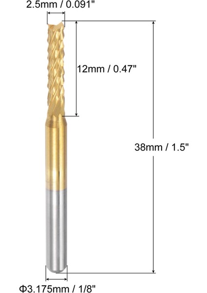 10 Adet Titanyum Kaplama Karbür Uçlu Freze Gravür Freze Kesici Cnc Yönlendirici Uçları Pcb Makinesi Için, 1/8 Inç Şaft 2.5mm (Yurt Dışından) fiyatları