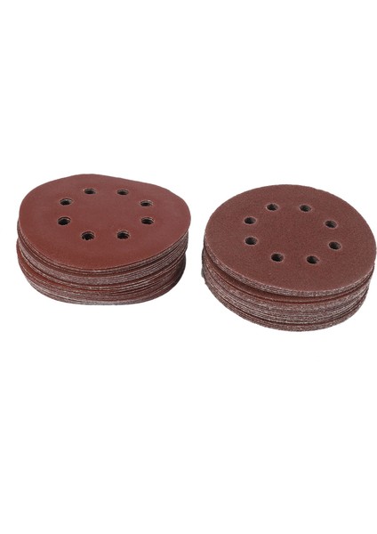 50 Adet 5 Inç 125MM Yuvarlak Zımpara Sekiz Delikli Disk Kum Sayfaları Grit 40/60/80/120/240 Kanca ve Döngü Zımpara Diski Lehçe (Yurt Dışından)