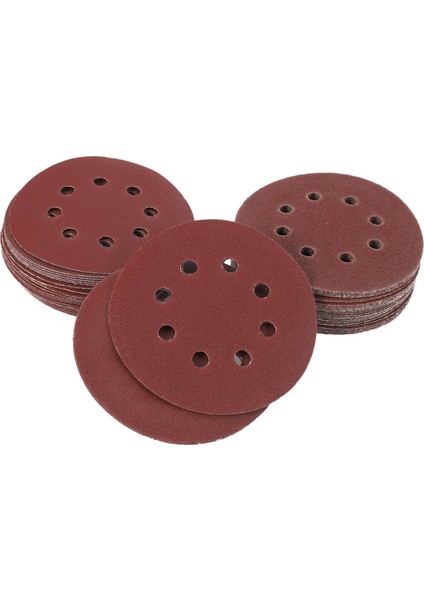 50 Adet 5 Inç 125MM Yuvarlak Zımpara Sekiz Delikli Disk Kum Sayfaları Grit 40/60/80/120/240 Kanca ve Döngü Zımpara Diski Lehçe (Yurt Dışından)